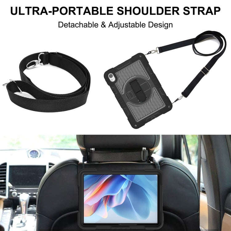 For Huawei MatePad 11.5 2023 360 Degree Rotation PC Contrast Silicone Tablet Case(Black)