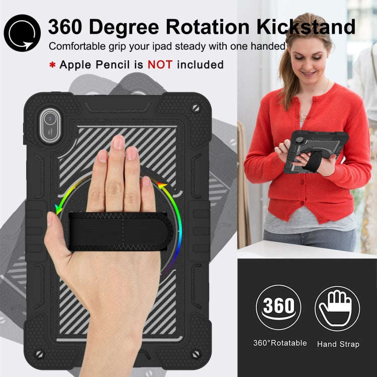 For Huawei MatePad SE 11 360 Degree Rotation PC Contrast Silicone Tablet Case(Black)