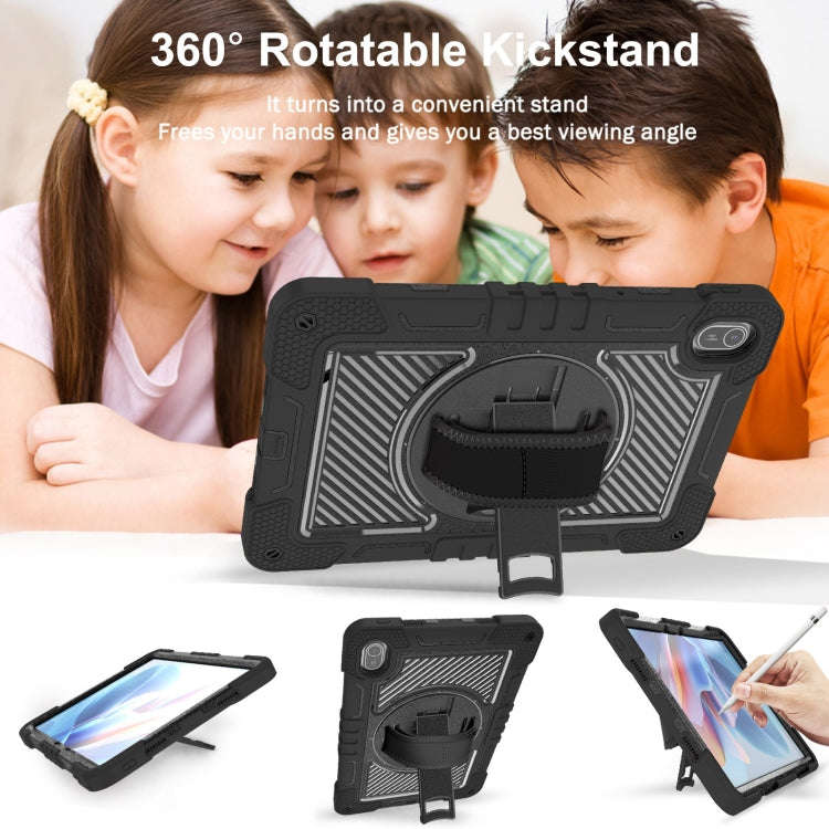 For Huawei MatePad SE 11 360 Degree Rotation PC Contrast Silicone Tablet Case(Black)
