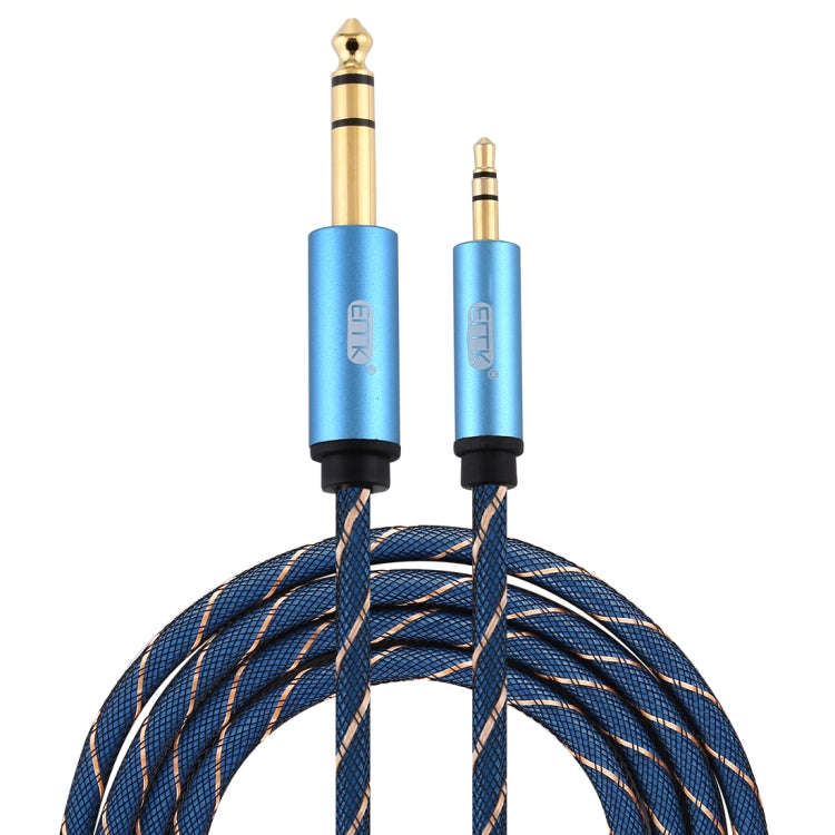 EMK 3.5mm Jack Male to 6.35mm Jack Male Gold Plated Connector Nylon Braid AUX Cable for Computer ...