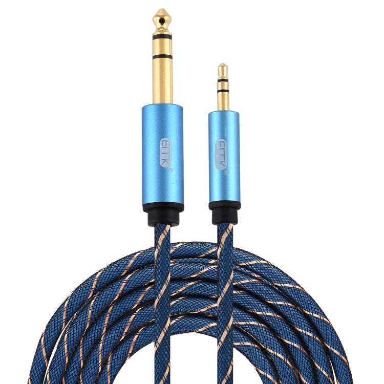 EMK 3.5mm Jack Male to 6.35mm Jack Male Gold Plated Connector Nylon Braid AUX Cable for Computer ...