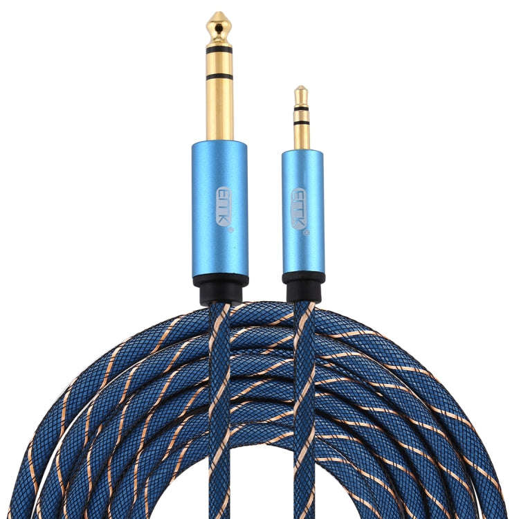 EMK 3.5mm Jack Male to 6.35mm Jack Male Gold Plated Connector Nylon Braid AUX Cable for Computer ...