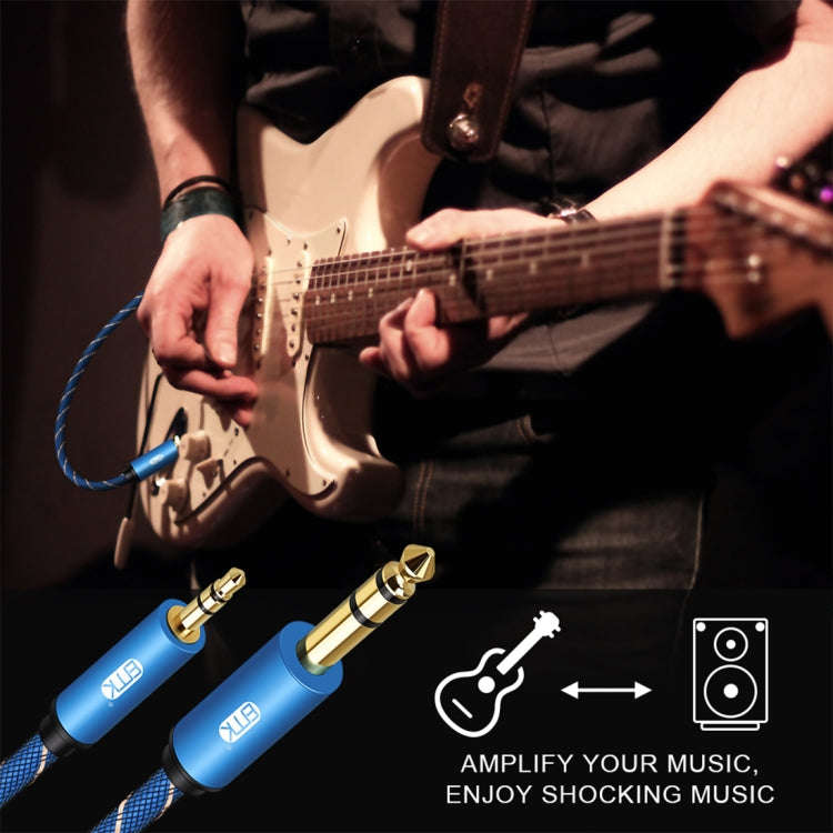 EMK 3.5mm Jack Male to 6.35mm Jack Male Gold Plated Connector Nylon Braid AUX Cable for Computer ...