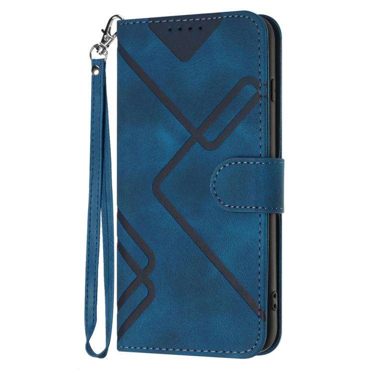 For Motorola Edge 60 Fusion / Edge 5G 2025 Line Pattern Skin Feel Leather Phone Case(Royal Blue)