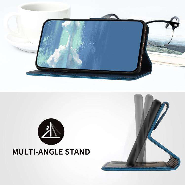 For Motorola Edge 60 Fusion / Edge 5G 2025 Line Pattern Skin Feel Leather Phone Case(Royal Blue)