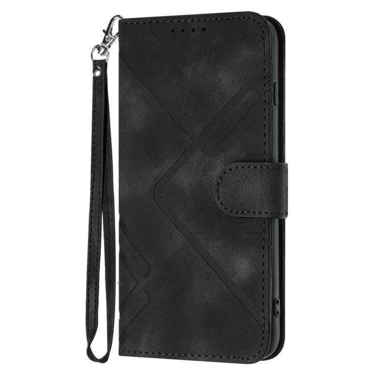 For Motorola Edge 60 Fusion / Edge 5G 2025 Line Pattern Skin Feel Leather Phone Case(Black)