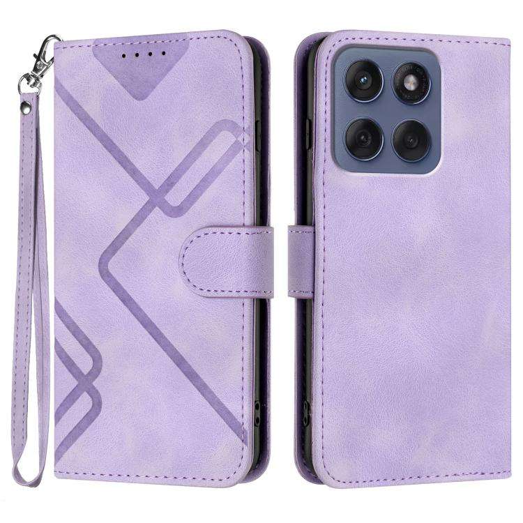 For Motorola Edge 60 Fusion / Edge 5G 2025 Line Pattern Skin Feel Leather Phone Case(Light Purple)