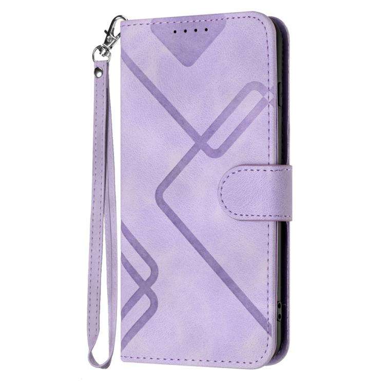 For Motorola Edge 60 Fusion / Edge 5G 2025 Line Pattern Skin Feel Leather Phone Case(Light Purple)