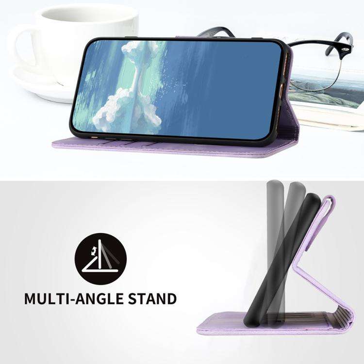 For Motorola Edge 60 Fusion / Edge 5G 2025 Line Pattern Skin Feel Leather Phone Case(Light Purple)