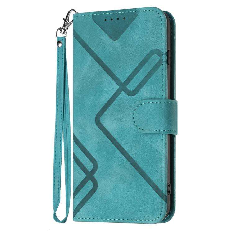 For Motorola Edge 60 Fusion / Edge 5G 2025 Line Pattern Skin Feel Leather Phone Case(Light Blue)