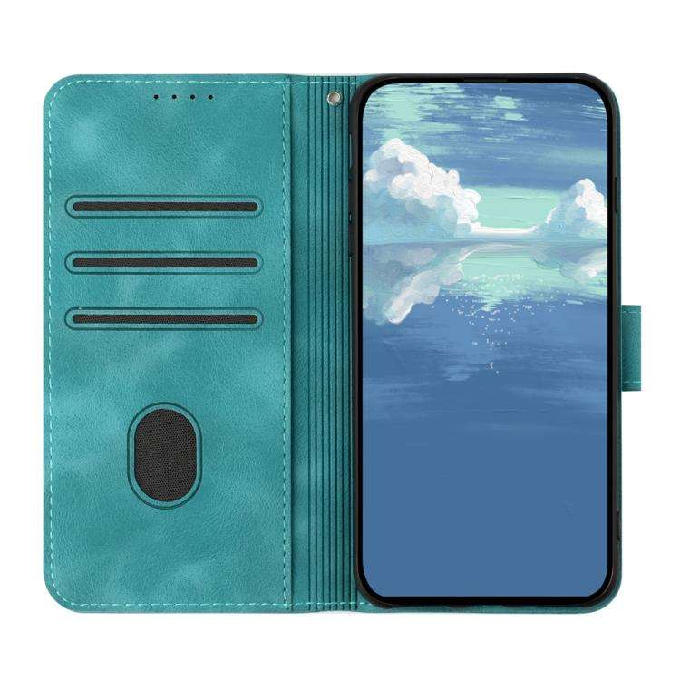 For Motorola Edge 60 Fusion / Edge 5G 2025 Line Pattern Skin Feel Leather Phone Case(Light Blue)
