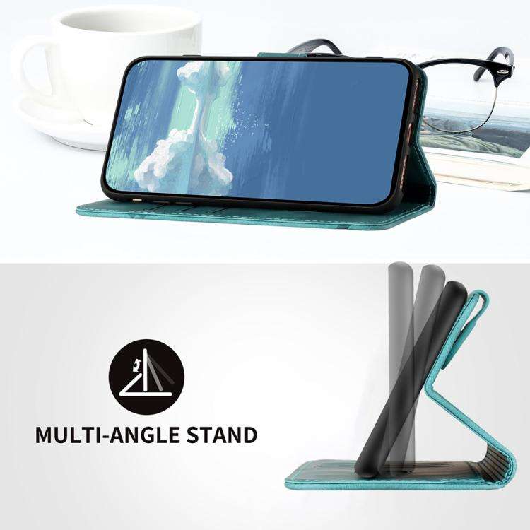 For Motorola Edge 60 Fusion / Edge 5G 2025 Line Pattern Skin Feel Leather Phone Case(Light Blue)