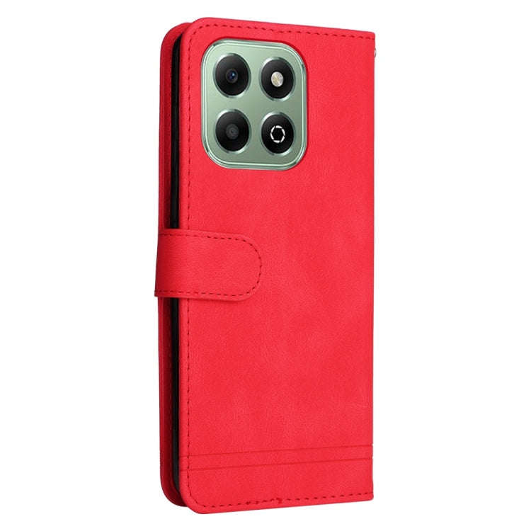 For Honor X6b Skin Feel Life Tree Metal Button Leather Phone Case(Red)