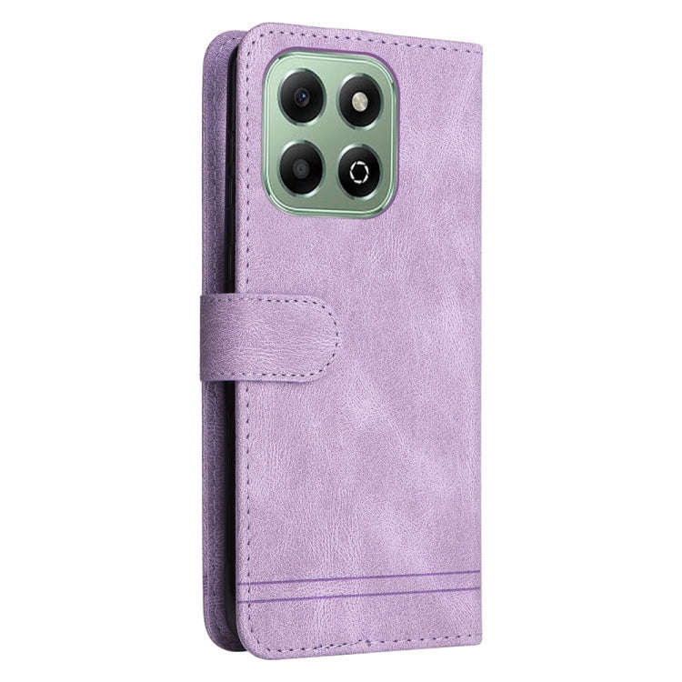 For Honor X6b Skin Feel Life Tree Metal Button Leather Phone Case(Purple)