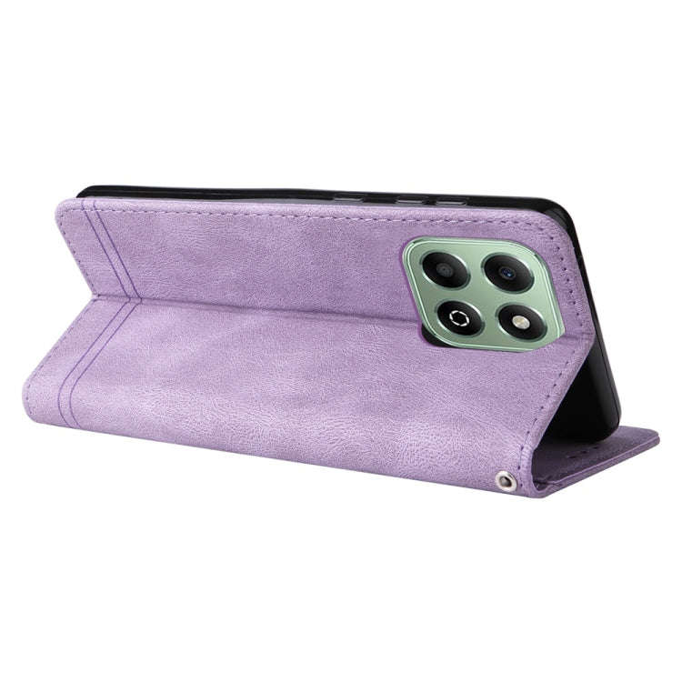 For Honor X6b Skin Feel Life Tree Metal Button Leather Phone Case(Purple)