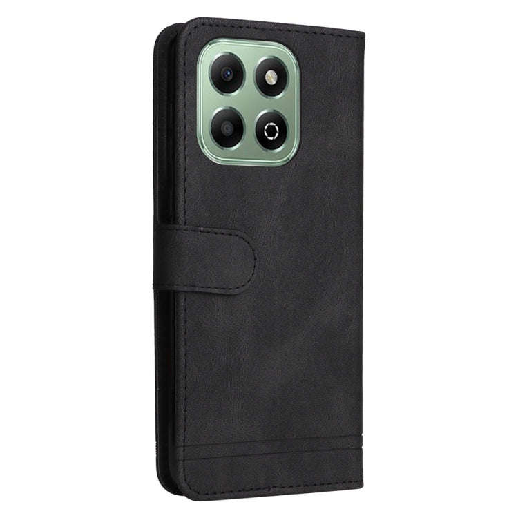 For Honor X6b Skin Feel Life Tree Metal Button Leather Phone Case(Black)