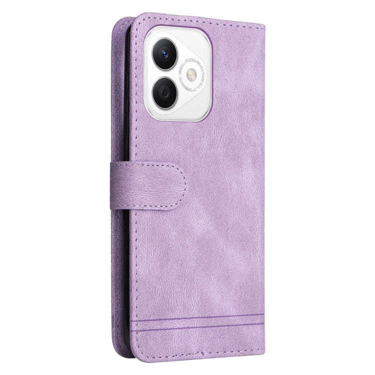 For Honor X60i Skin Feel Life Tree Metal Button Leather Phone Case(Purple)