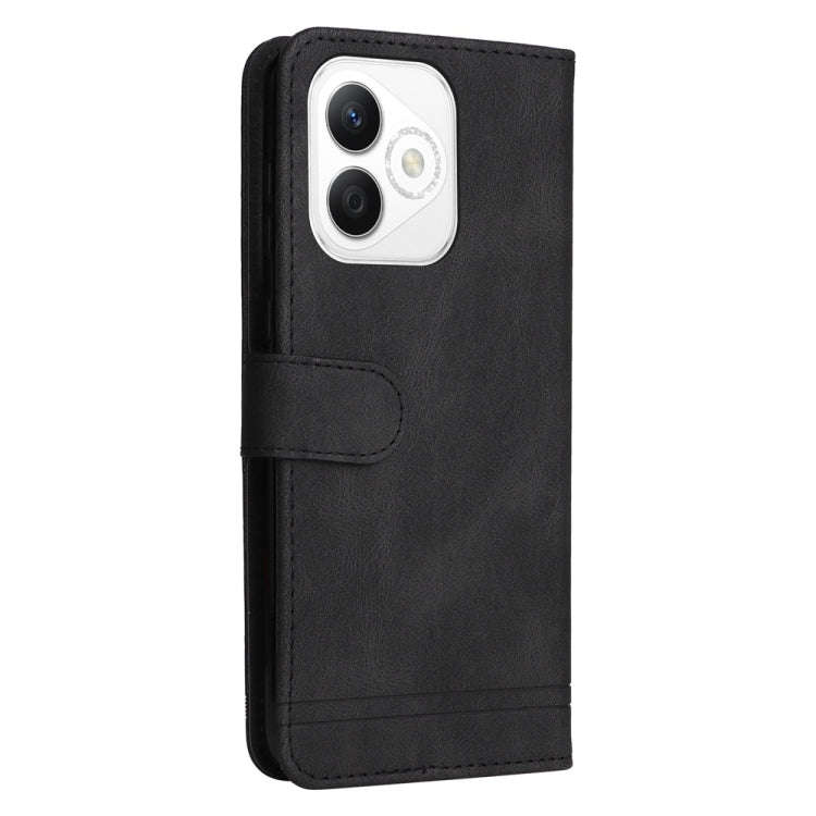 For Honor X60i Skin Feel Life Tree Metal Button Leather Phone Case(Black)