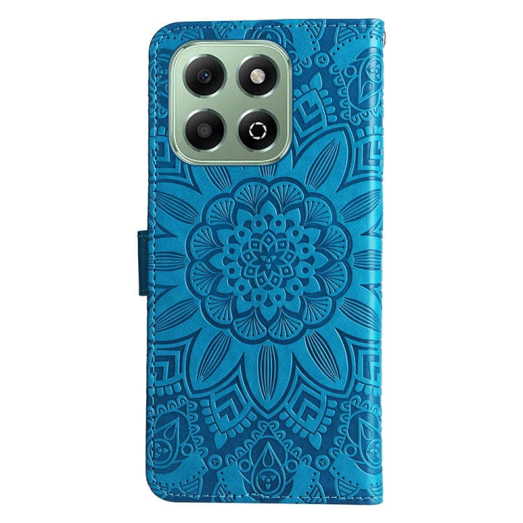 For Honor X6b Embossed Sunflower Leather Phone Case(Blue)