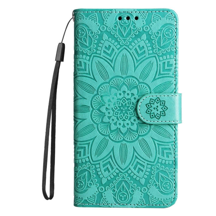 For Honor X6b Embossed Sunflower Leather Phone Case(Green)