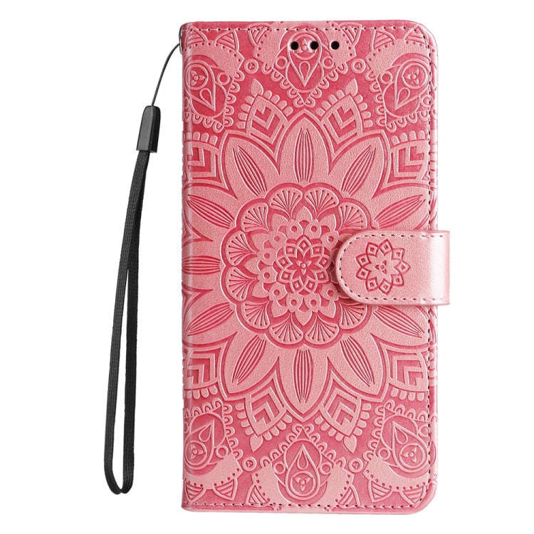 For Honor X6b Embossed Sunflower Leather Phone Case(Rose Gold)