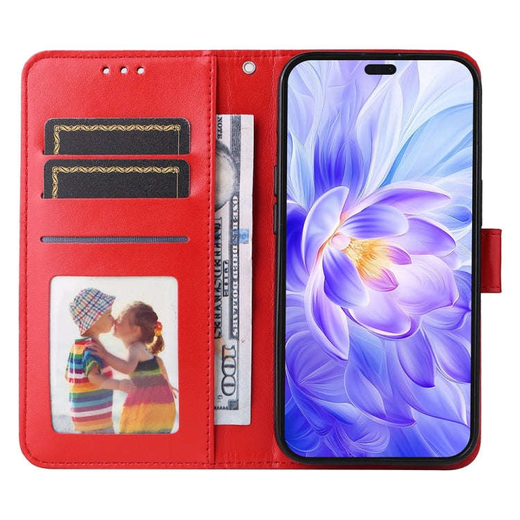 For Honor X60i Embossed Sunflower Leather Phone Case(Red)