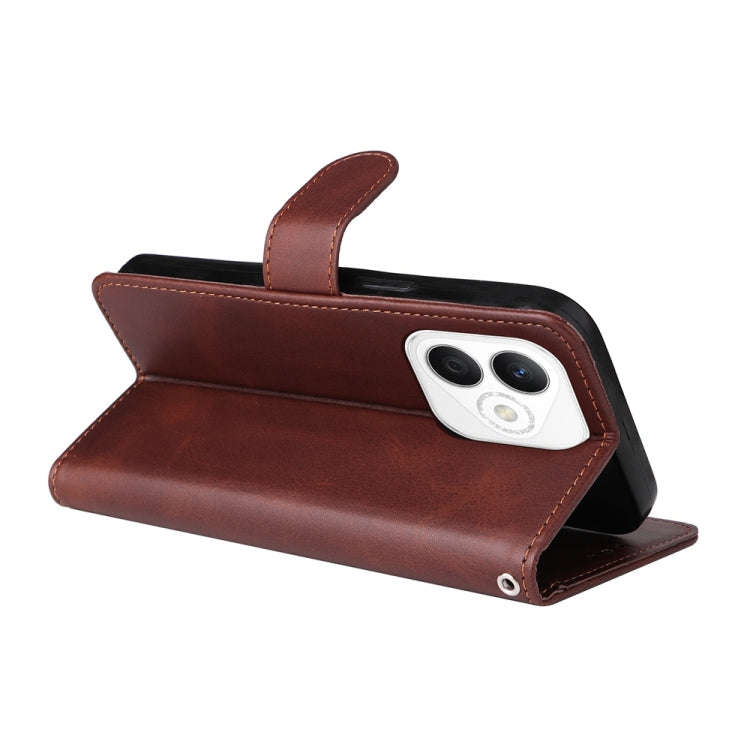 For Honor X60i Classic Calf Texture Flip Leather Phone Case(Brown)
