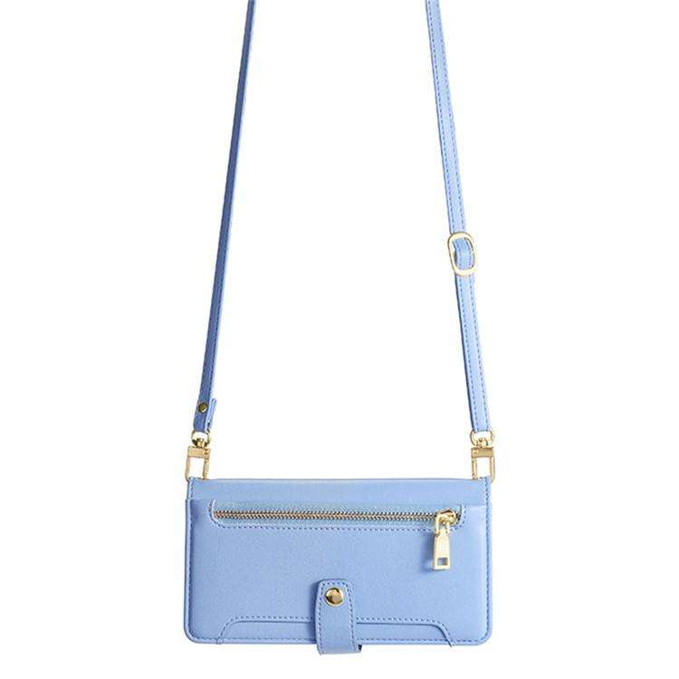 For Honor X8c 4G Sheep Texture Cross-body Zipper Wallet Leather Phone Case(Blue)
