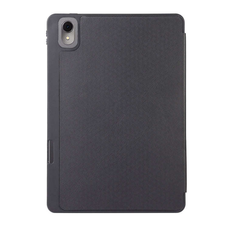 For Huawei MatePad 11 2023 Solid Color 3-folding Leather Tablet Case(Black)
