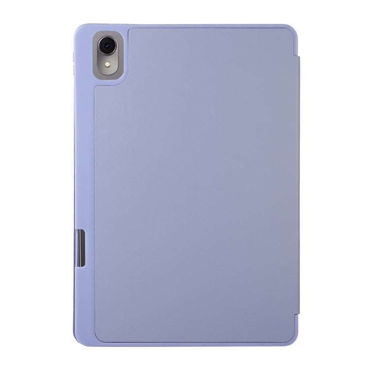 For Huawei MatePad 11 2023 Solid Color 3-folding Leather Tablet Case(Lavender Grey)