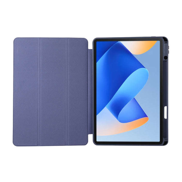 For Huawei MatePad 11 2023 Solid Color 3-folding Leather Tablet Case(Lavender Grey)
