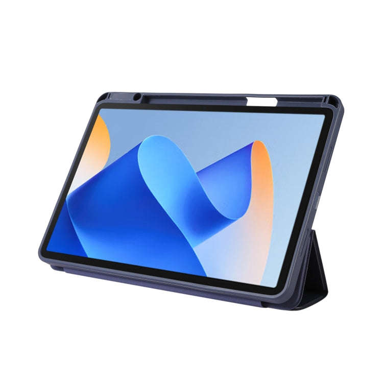 For Huawei MatePad 11 2023 Solid Color 3-folding Leather Tablet Case(Lavender Grey)