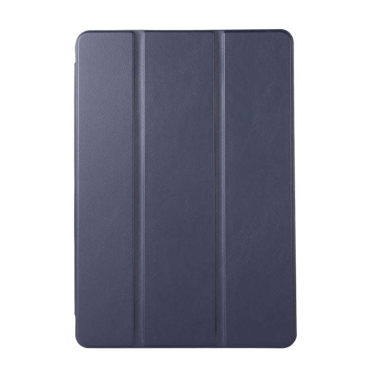 For Huawei MatePad 11 2023 Solid Color 3-folding Leather Tablet Case(Dark Blue)