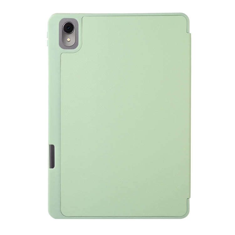 For Huawei MatePad 11 2023 Solid Color 3-folding Leather Tablet Case(Matcha Green)