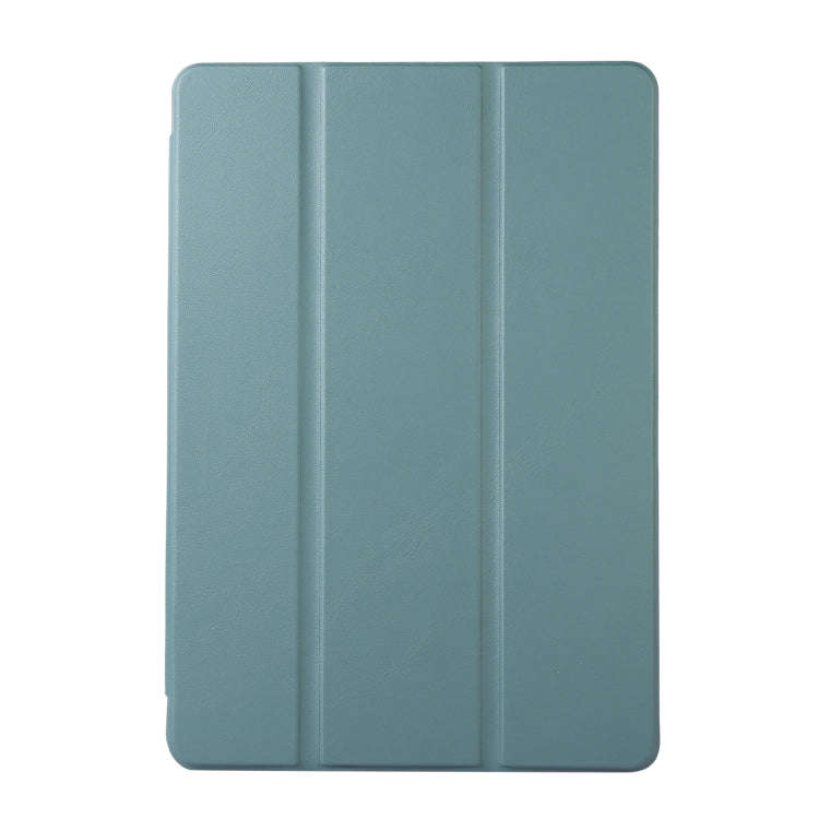 For Huawei MatePad 11 2023 Solid Color 3-folding Leather Tablet Case(Dark Green)