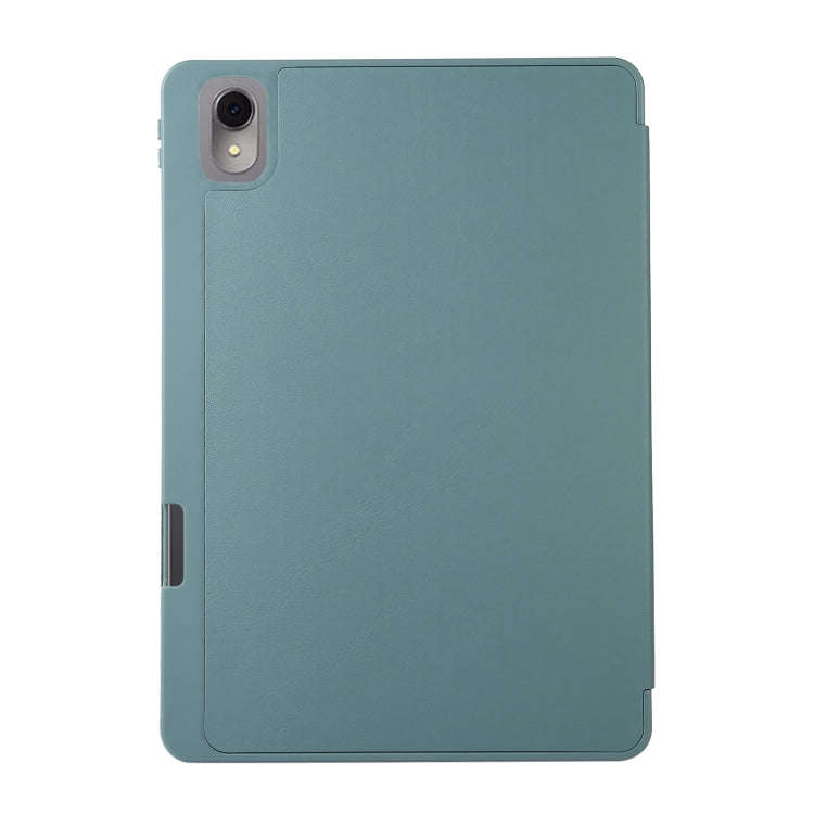 For Huawei MatePad 11 2023 Solid Color 3-folding Leather Tablet Case(Dark Green)