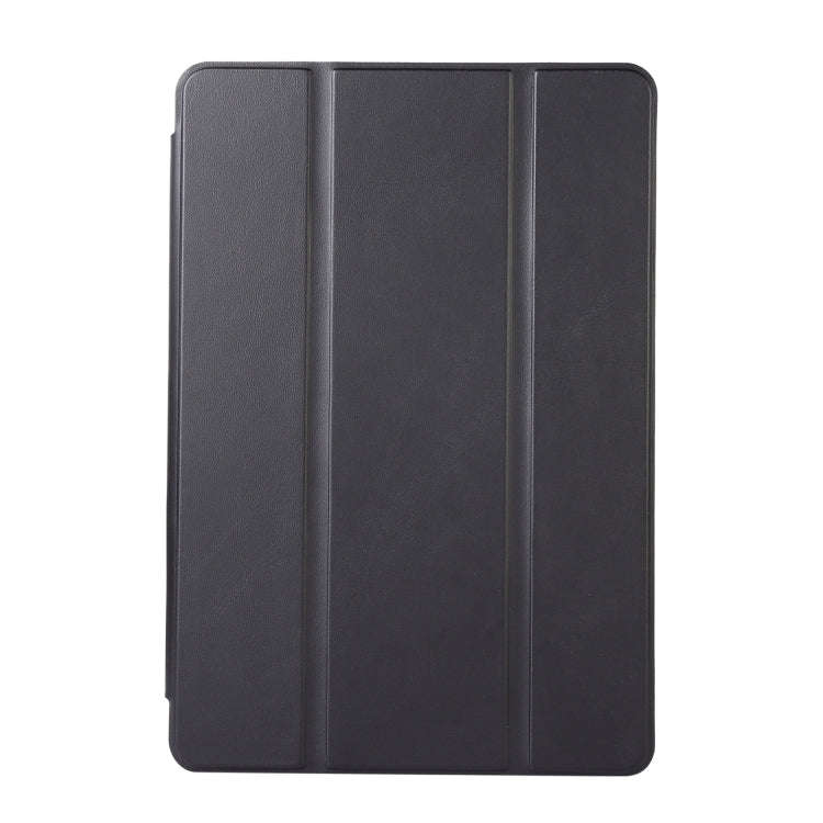 For Huawei MatePad SE Solid Color 3-folding Leather Tablet Case(Black)