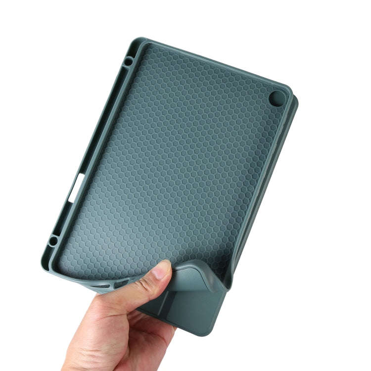 For Huawei MatePad SE Solid Color 3-folding Leather Tablet Case(Black)