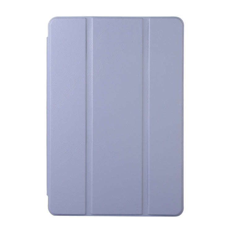 For Huawei MatePad SE Solid Color 3-folding Leather Tablet Case(Lavender Grey)