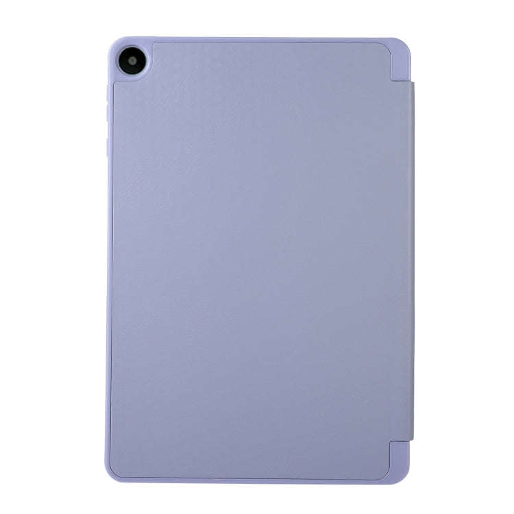 For Huawei MatePad SE Solid Color 3-folding Leather Tablet Case(Lavender Grey)