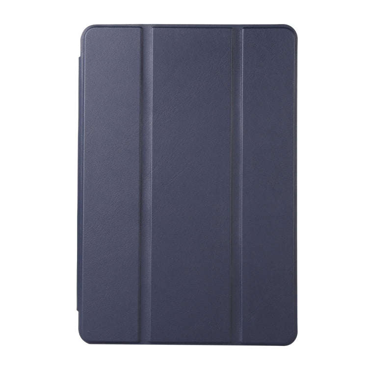 For Huawei MatePad SE Solid Color 3-folding Leather Tablet Case(Dark Blue)