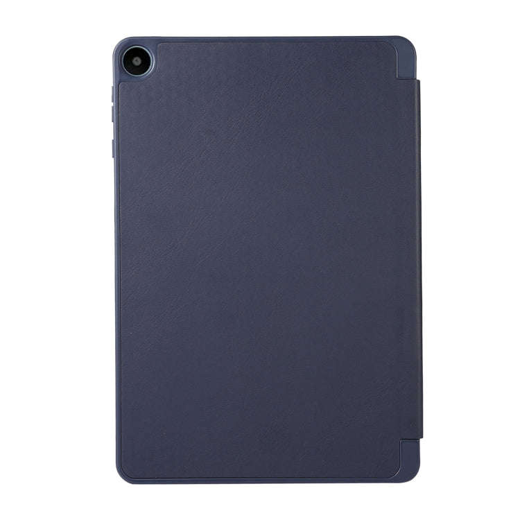 For Huawei MatePad SE Solid Color 3-folding Leather Tablet Case(Dark Blue)