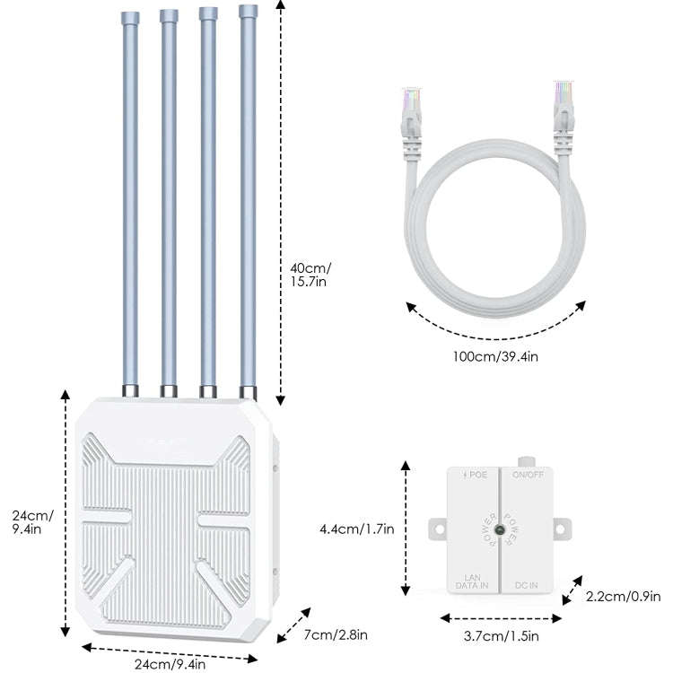 Wavlink WN573HX1 WiFi 6 AX1800 Dual Band Long Range Outdoor WiFi Extender(EU Plug)