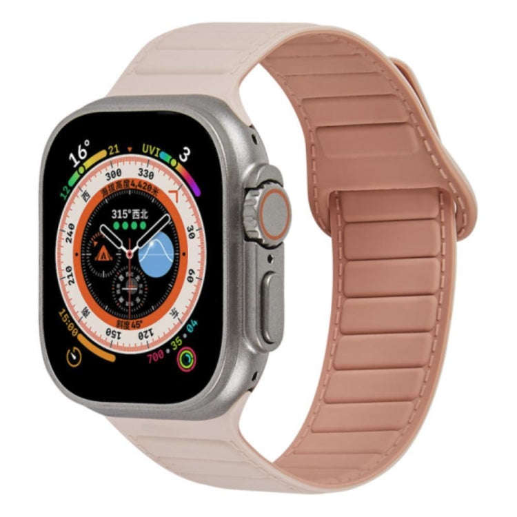 For Apple Watch 9 41mm Loop Magnetic Silicone Watch Band(Pink)