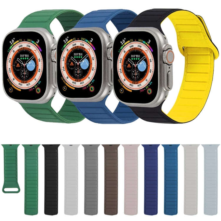 For Apple Watch 9 41mm Loop Magnetic Silicone Watch Band(Pink)