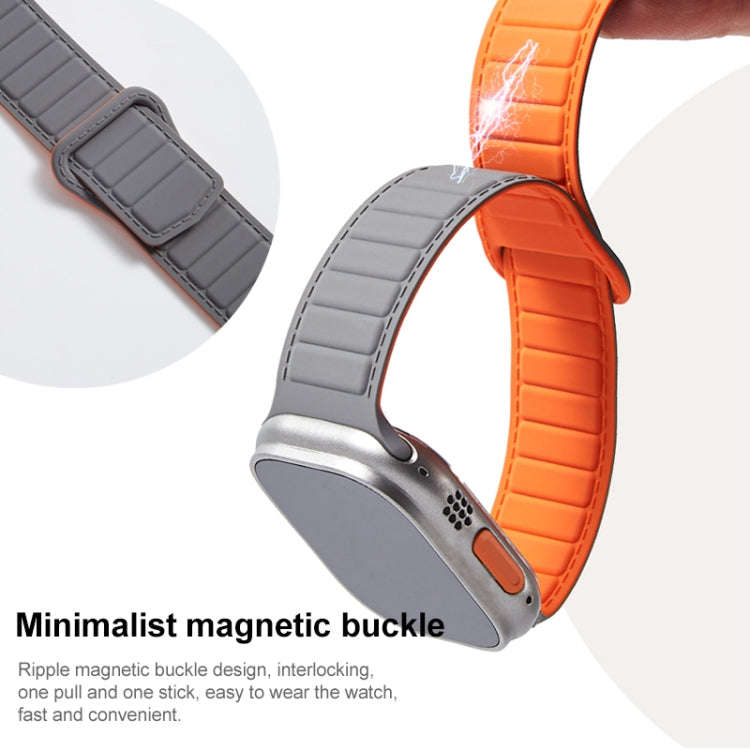 For Apple Watch 9 41mm Loop Magnetic Silicone Watch Band(Pink)
