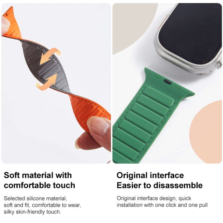 For Apple Watch 9 41mm Loop Magnetic Silicone Watch Band(Pink)