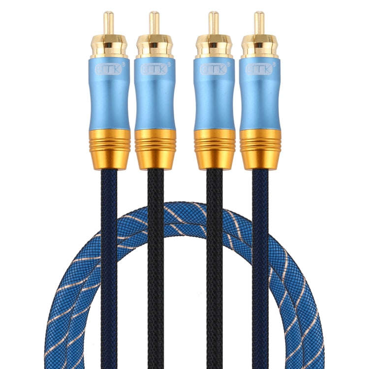EMK 2 x RCA Male to 2 x RCA Male Gold Plated Connector Nylon Braid Coaxial Audio Cable for TV / A...