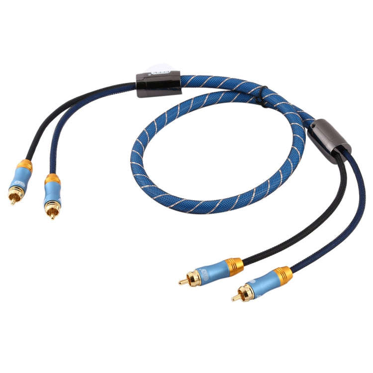 EMK 2 x RCA Male to 2 x RCA Male Gold Plated Connector Nylon Braid Coaxial Audio Cable for TV / A...