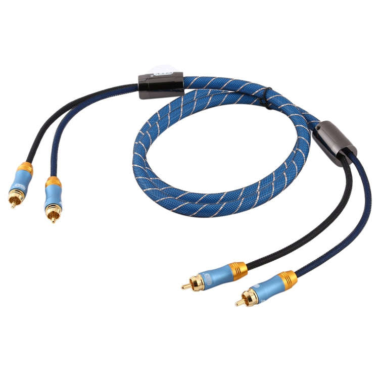 EMK 2 x RCA Male to 2 x RCA Male Gold Plated Connector Nylon Braid Coaxial Audio Cable for TV / A...